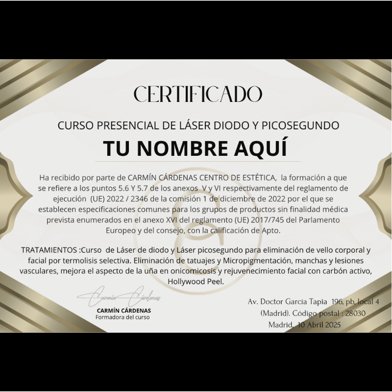 Certificado de formación oficial LUMEX